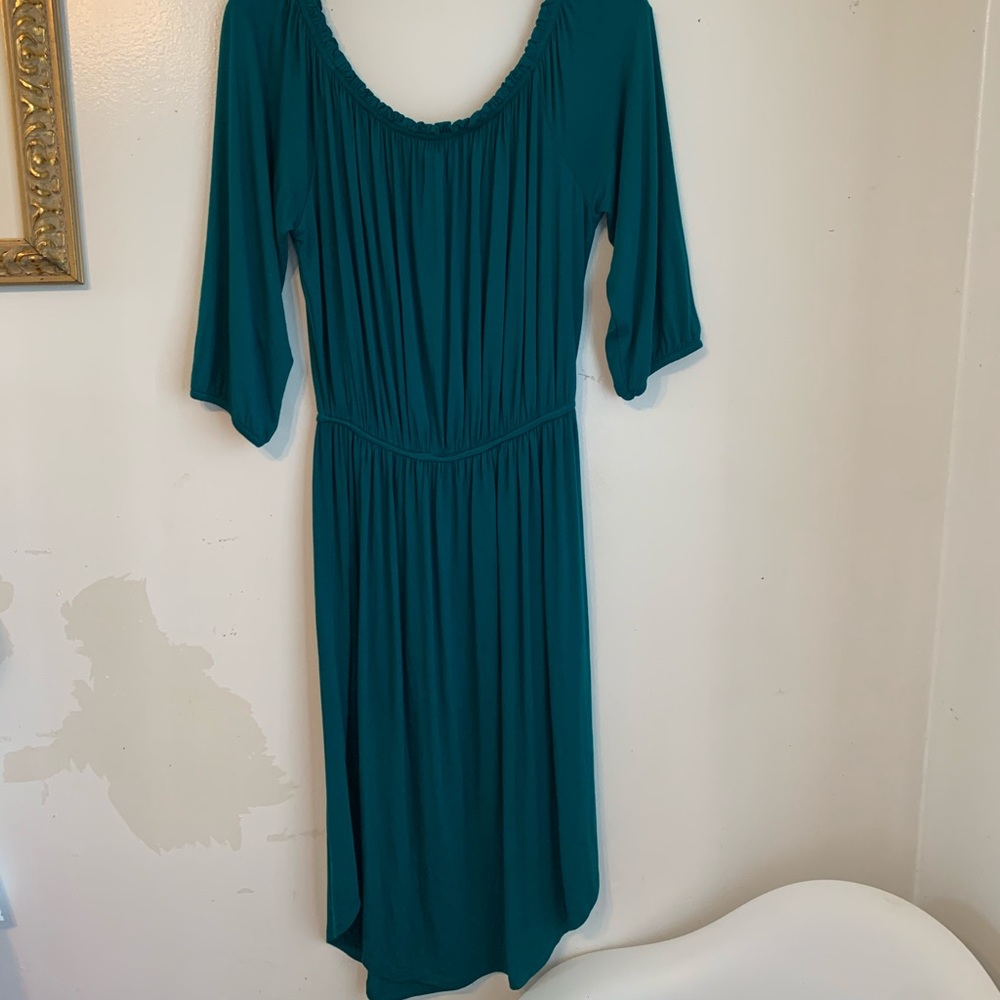 Teal blue 3/4 sleeve dress